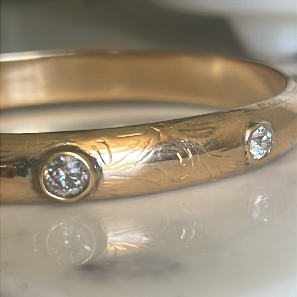 14 karat gold, and one carat diamond bracelet - Picture 14 of 17